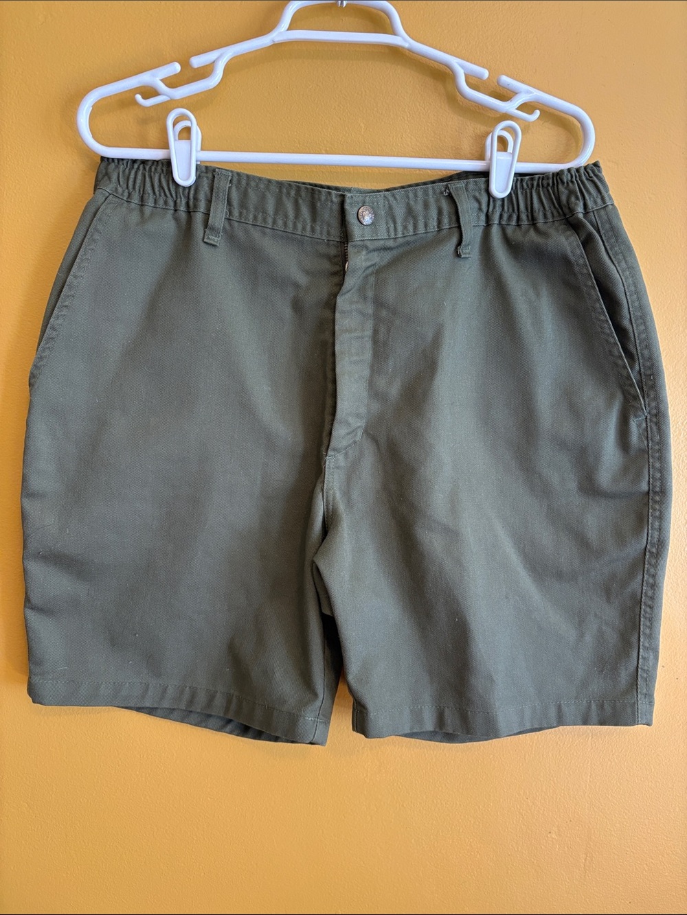 Vintage Men's Olive Utility Boy Scout Shorts